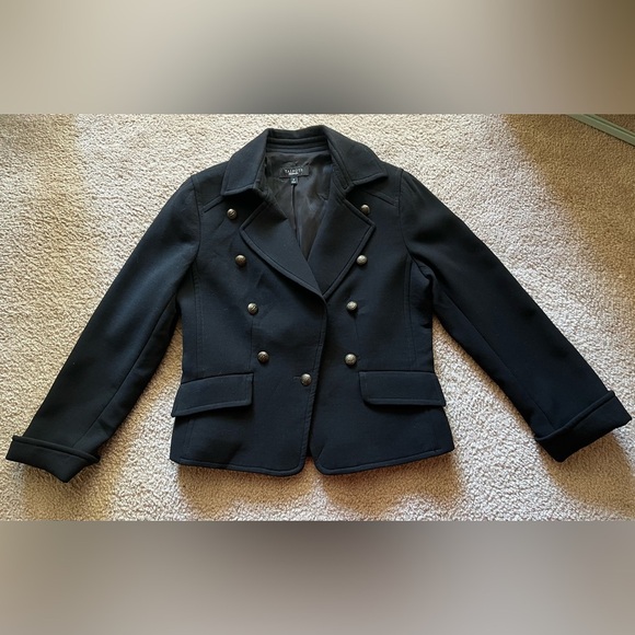 Talbots Luxe Wool Black Sz 10 Peacoat Jacket Blazer - Picture 2 of 13